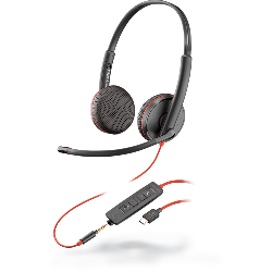 POLY Blackwire C3225 Casque Avec fil Arceau Bureau/Centre d'appels Noir