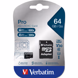 Verbatim Pro mémoire flash 64 Go MicroSDXC UHS Classe 10 - Vue supplémentaire 3
