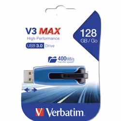 Verbatim Store 'n' Go V3 Max lecteur USB flash 128 Go USB Type-A 3.2 Gen 1 (3.1 Gen 1) Noir, Bleu - Vue supplémentaire 5