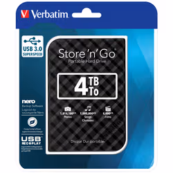 Verbatim Disque dur portable USB Store 'n' Go 3.0, 4 To, noir - Vue supplémentaire 4