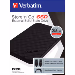 Verbatim Disque SSD portable Store 'n' Go USB 3.2 Gén 1 256 Go - Vue supplémentaire 4