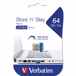 Verbatim Store 'n' Stay Nano lecteur USB flash 64 Go USB Type-A 3.2 Gen 1 (3.1 Gen 1) Bleu - Vue supplémentaire 5