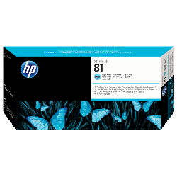 HP 81 tête d'impression encre teintée cyan clair et dispositif de nettoyage de tête d'impression DesignJet