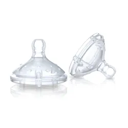 Nuby Lot de 2 tétines de remplacement à débit extra lent - 0m+