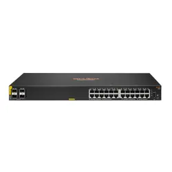 HPE Aruba Networking CX 6100 24G Class4 PoE 4SFP+ 370W Géré L3 Gigabit Ethernet (10/100/1000) Connexion Ethernet, supportant l'alimentation via ce port (PoE) 1U Noir
