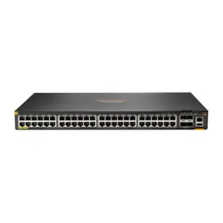 HPE Aruba Networking Aruba 6200F 48G Class4 PoE 4SFP+ 370W Géré L3 Gigabit Ethernet (10/100/1000) Connexion Ethernet, supportant l'alimentation via ce port (PoE) 1U Noir
