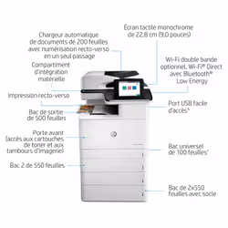 HP Color LaserJet Enterprise Imprimante multifonction M776dn, Impression, copie, numérisation et télécopie en option, Impression recto-verso; Numérisation recto-verso; Numériser vers un e-mail - Vue supplémentaire 12