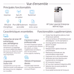 HP Color LaserJet Enterprise Imprimante multifonction M776dn, Impression, copie, numérisation et télécopie en option, Impression recto-verso; Numérisation recto-verso; Numériser vers un e-mail - Vue supplémentaire 14