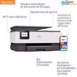 HP OfficeJet Pro Imprimante tout-en-un 8023, Impression, copie, scan, fax, Chargeur automatique de documents de 35 feuilles; Numérisation vers e-mail; Impression recto-verso (1KR64B) - Vue supplémentaire 8