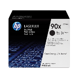 HP 90X pack de 2 toners LaserJet noir grande capacité authentiques (CE390XD)
