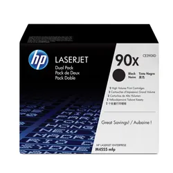 HP 90X pack de 2 toners LaserJet noir grande capacité authentiques (CE390XD)