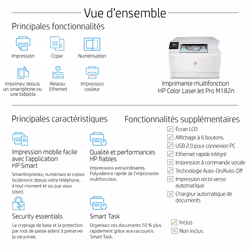 HP Color LaserJet Pro Imprimante multifonction M182n, Impression, copie, numérisation, Eco-énergétique; Sécurité renforcée - Vue supplémentaire 11