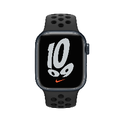 Apple Watch Nike Series 7 OLED 41 mm Numérique Écran tactile Noir Wifi GPS (satellite)
