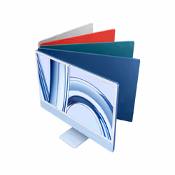 Apple iMac Apple M 59,7 cm (23.5") 4480 x 2520 pixels 8 Go 256 Go SSD PC All-in-One macOS Sonoma Wi-Fi 6E (802.11ax) Bleu - Vue supplémentaire 5