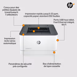 HP LaserJet Pro Imprimante 3002dwe, Noir et blanc, Imprimante pour Petites/moyennes entreprises, Imprimer, Impression recto-verso - Vue supplémentaire 6
