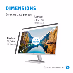 HP M24fw écran plat de PC 23.8" Full HD LED Argent - Vue supplémentaire 8