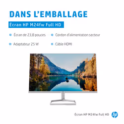 HP M24fw écran plat de PC 23.8" Full HD LED Argent - Vue supplémentaire 9
