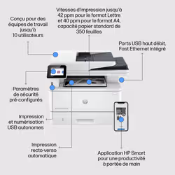 HP LaserJet Pro Imprimante MFP 4102dw, Noir et blanc, Imprimante pour Petites/moyennes entreprises, Impression, copie, numérisation, Sans fil; Éligibilité Instant Ink; Imprimer depuis un téléphone ou une tablette; Chargeur automatique de documents - Vue supplémentaire 10