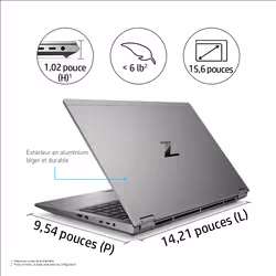 HP ZBook Fury 17.3 G8 Mobile Workstation PC i7-11800H 43,9 cm (17.3") Full HD 16 Go 512 Go SSD NVIDIA T1200 Windows 10 Pro - Vue supplémentaire 8