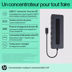 HP 50H55AA hub & concentrateur USB 3.2 Gen 2 (3.1 Gen 2) Type-C Noir - Vue supplémentaire 10