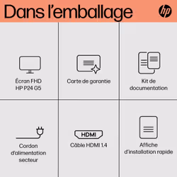 HP P24 G5 écran plat de PC 60,5 cm (23.8") 1920 x 1080 pixels Full HD LCD Noir - Vue supplémentaire 10