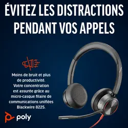 HP Poly Micro-casque Poly Blackwire 8225 USB-C