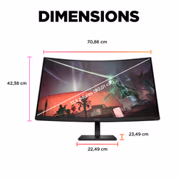 HP OMEN by 31.5 inch QHD 165Hz Curved Gaming Monitor - OMEN 32c écran plat de PC - Vue supplémentaire 15