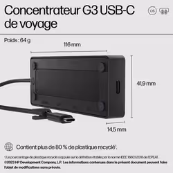 HP Concentrateur USB-C de voyage G3 - Vue supplémentaire 5