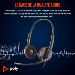 POLY Micro-casque Blackwire 3220 stéréo USB-C + adaptateur USB-C/A - Vue supplémentaire 5