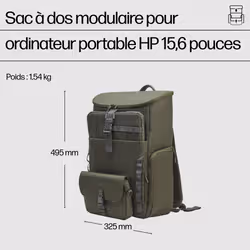 HP 15.6 Modular Laptop Backpack 39,6 cm (15.6") Vert, Gris - Vue supplémentaire 3