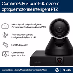 HP Poly Caméra intelligente Poly Studio E60 4K MPTZ avec zoom optique 12x - Vue supplémentaire 5