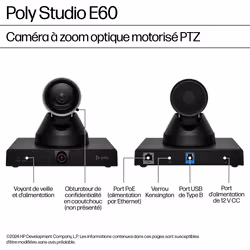 HP Poly Caméra intelligente Poly Studio E60 4K MPTZ avec zoom optique 12x - Vue supplémentaire 7