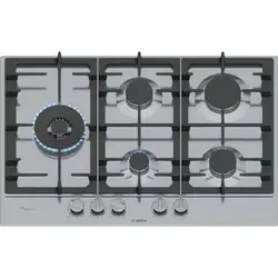 Bosch Serie 6 PCS7A5I90 plaque Acier inoxydable Intégré 75 cm Gaz 5 zone(s)