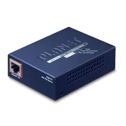 PLANET POE-171 commutateur réseau Gigabit Ethernet (10/100/1000) Connexion Ethernet, supportant l'alimentation via ce port (PoE) Bleu