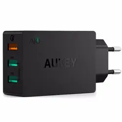 AUKEY PA-T14 chargeur d'appareils mobiles Netbook, Smartphone, Tablette Noir Secteur, CC Charge rapide Intérieure