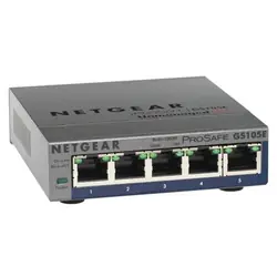 NETGEAR GS105PE Géré L2 Gigabit Ethernet (10/100/1000) Connexion Ethernet, supportant l'alimentation via ce port (PoE) Gris