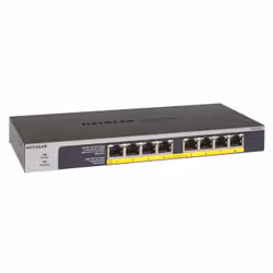 NETGEAR GS108LP Non-géré Gigabit Ethernet (10/100/1000) Connexion Ethernet, supportant l'alimentation via ce port (PoE) 1U Noir, Gris - Vue supplémentaire 2