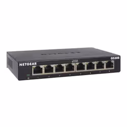 NETGEAR GS308-300PES commutateur réseau Non-géré L2 Gigabit Ethernet (10/100/1000) Noir - Vue supplémentaire 2