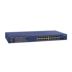NETGEAR GS724TP-300EUS commutateur réseau Géré L2/L3/L4 Gigabit Ethernet (10/100/1000) Connexion Ethernet, supportant l'alimentation via ce port (PoE) Bleu