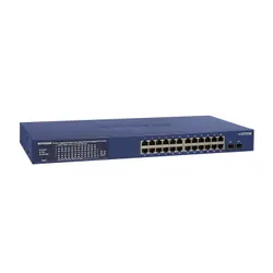 NETGEAR GS724TP-300EUS commutateur réseau Géré L2/L3/L4 Gigabit Ethernet (10/100/1000) Connexion Ethernet, supportant l'alimentation via ce port (PoE) Bleu