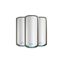 NETGEAR Orbi 970 Series Quad-Band WiFi 7, 3-Pack Quad-band (2.4 GHz / 5 GHz-1 / 5 GHz-2 / 6 GHz) Wi-Fi 6 (802.11ax) Gris Interne