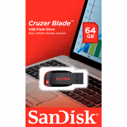 SanDisk Cruzer Blade lecteur USB flash 64 Go USB Type-A 2.0 Noir, Rouge - Vue supplémentaire 7