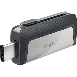SanDisk Ultra Dual Drive lecteur USB flash 128 Go USB Type-A / 3.2 Gen 1 (3.1 Gen 1) Noir, Argent