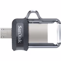 SanDisk Ultra Dual m3.0 lecteur USB flash 32 Go USB Type-A / Micro-USB 3.2 Gen 1 (3.1 Gen 1) Noir, Argent, Transparent - Vue supplémentaire 3
