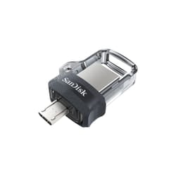 SanDisk Ultra Dual m3.0 lecteur USB flash 128 Go USB Type-A / Micro-USB 3.2 Gen 1 (3.1 Gen 1) Noir, Argent, Transparent