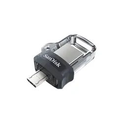 SanDisk Ultra Dual m3.0 lecteur USB flash 128 Go USB Type-A / Micro-USB 3.2 Gen 1 (3.1 Gen 1) Noir, Argent, Transparent