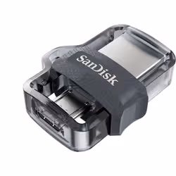 SanDisk Ultra Dual m3.0 lecteur USB flash 128 Go USB Type-A / Micro-USB 3.2 Gen 1 (3.1 Gen 1) Noir, Argent, Transparent - Vue supplémentaire 3