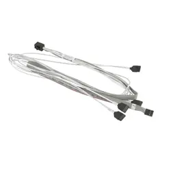 Supermicro MiniSAS HD / 4 SATA 0.75 m 0,75 m Gris, Blanc