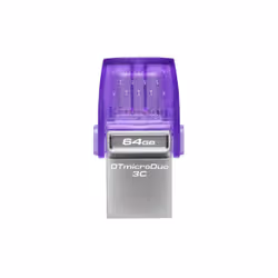 Kingston Technology DataTraveler 64 Go microDuo 3C 200 Mo/s dual USB-A + USB-C - Vue supplémentaire 3