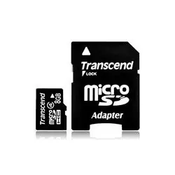 Transcend Micro SDHC 8GB + adapter 8 Go MicroSDHC